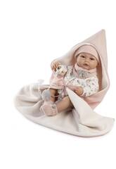 Neugeborenenpuppe Martina 42 cm mit Overall und Nana-Decke von Bebesa 5501