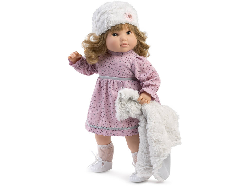 Muñeca Sandra Habladora 42 cm. Chaqueta Gris de Berbesa 4425