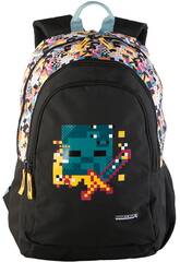 Minecraft pixel zaino primario a doppio scomparto adattabile al trolley di Toybags T434-961