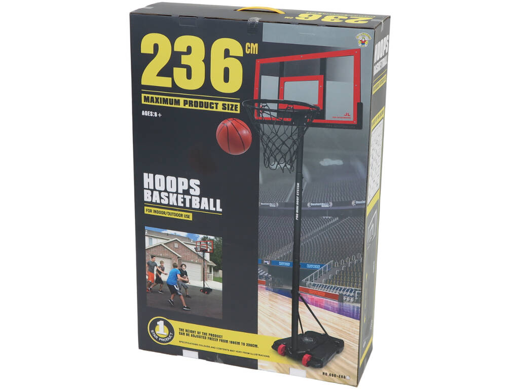 Cesta de Basquetebol de Até 236 cm com Bola e Bomba