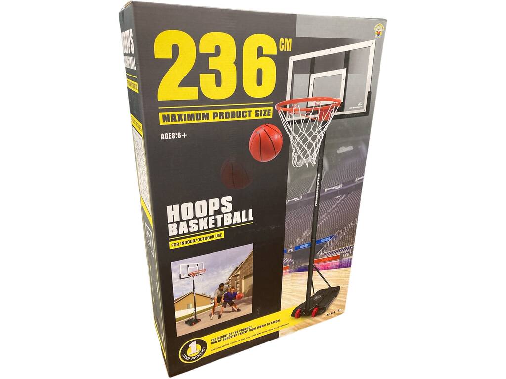 Basketballkorb bis 236 cm. mit Ball und Inflator