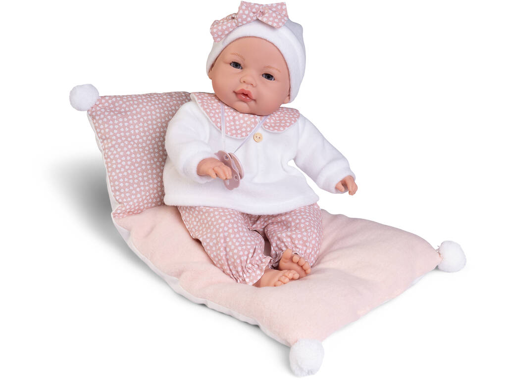 Bimba Lagrimitas Baby Doll 37 cm avec petit lit Antonio Juan 14363