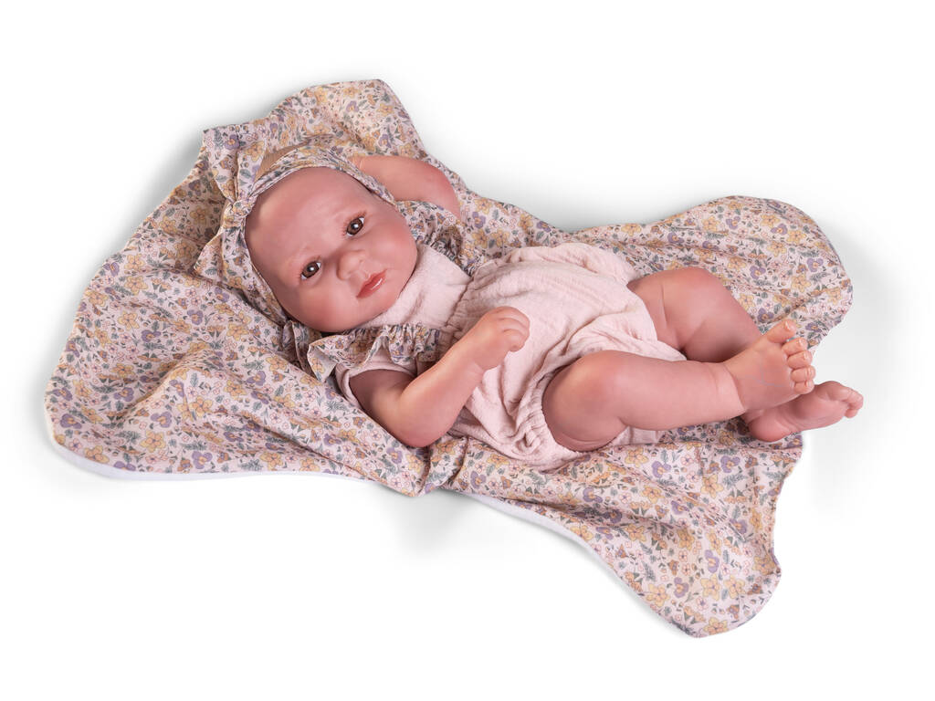 Sweet Reborn Baby Doll Luca de 42 with Flower Blanket Antonio Juan 80325