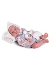 Baby Puppe Sweet Reborn Nacida 42 cm mit Schafsfell-Decke Antonio Juan 80326