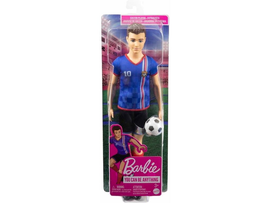 Barbie Professioni Ken Calciatore Maglietta Blu di Mattel HCN15