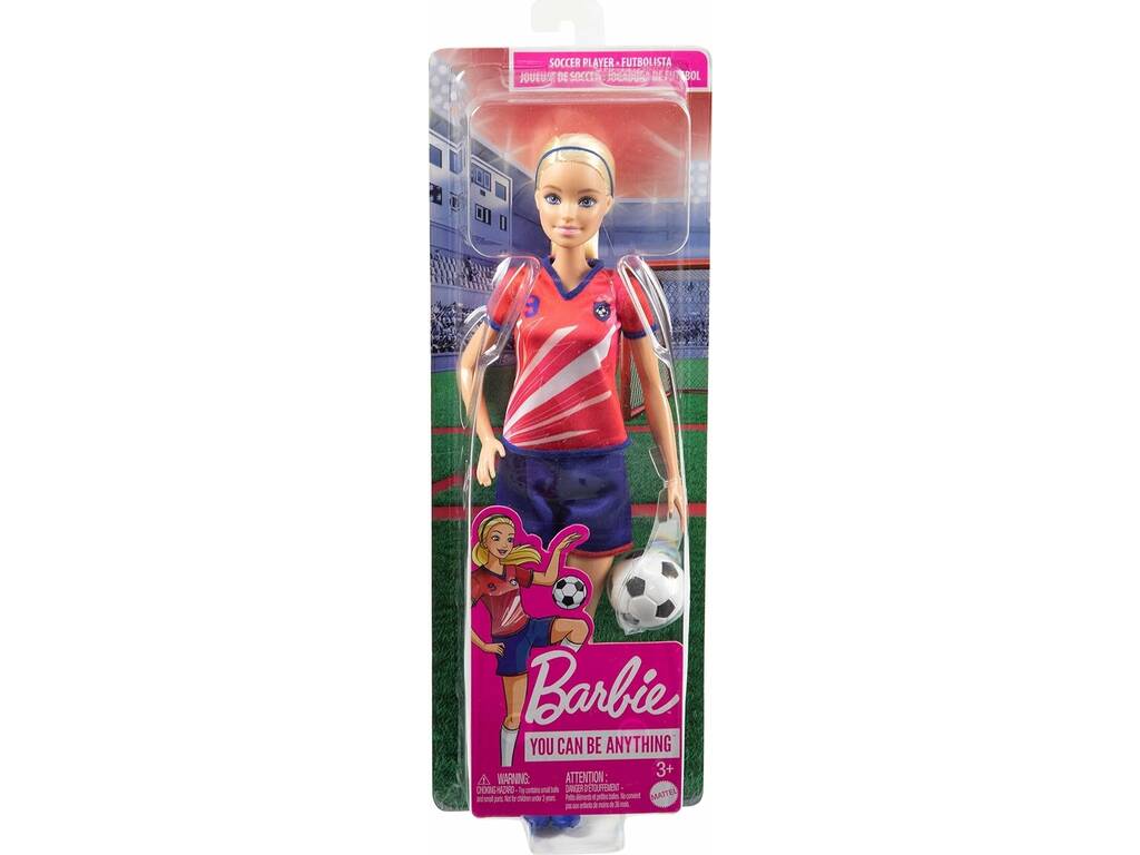 T-shirt rouge Barbie Professions Footballer de MatteL HCN17