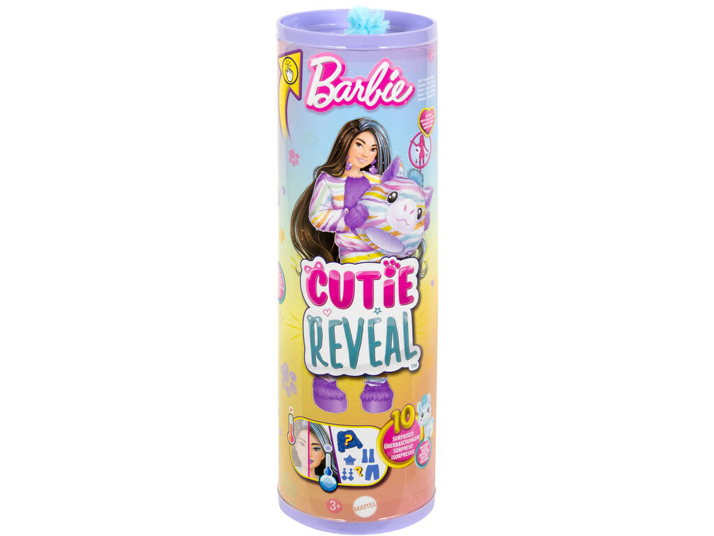 Barbie Cutie Reveal Sueños de Colores Muñeca Cebra Mattel HRK39