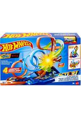 Hot Wheels Action Colisin De 4 Loopings Mattel HXR70