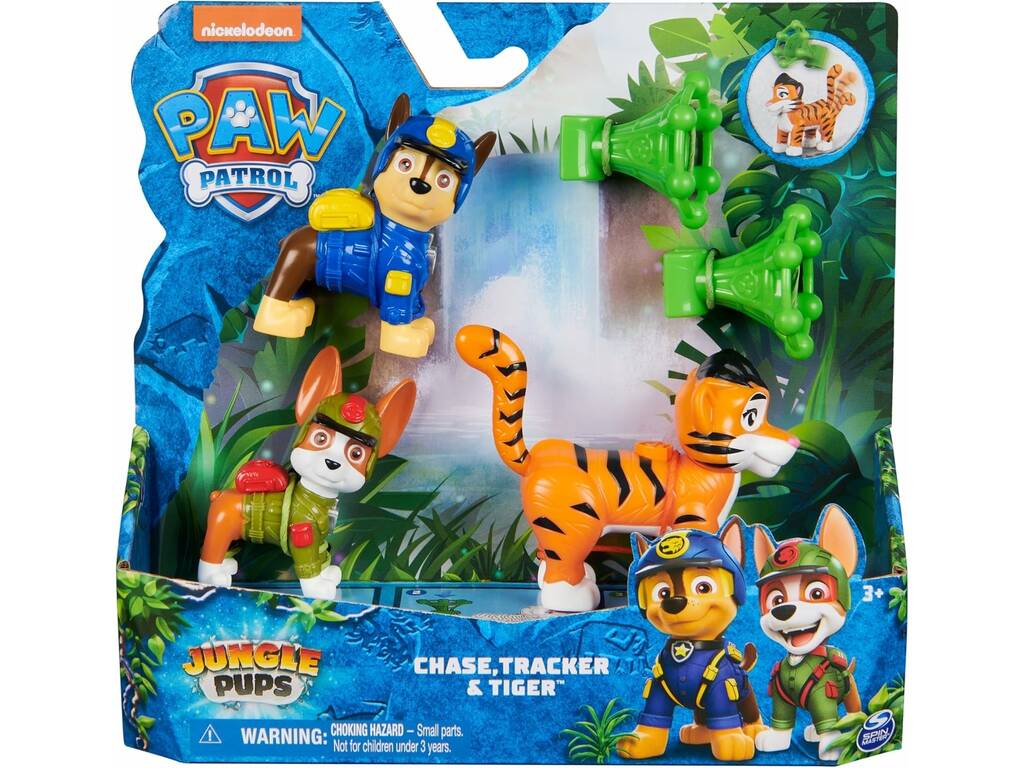 Patrulha Pata Jungle Pups Figuras Chase, Tracker e Tiger Spin Master 6068629