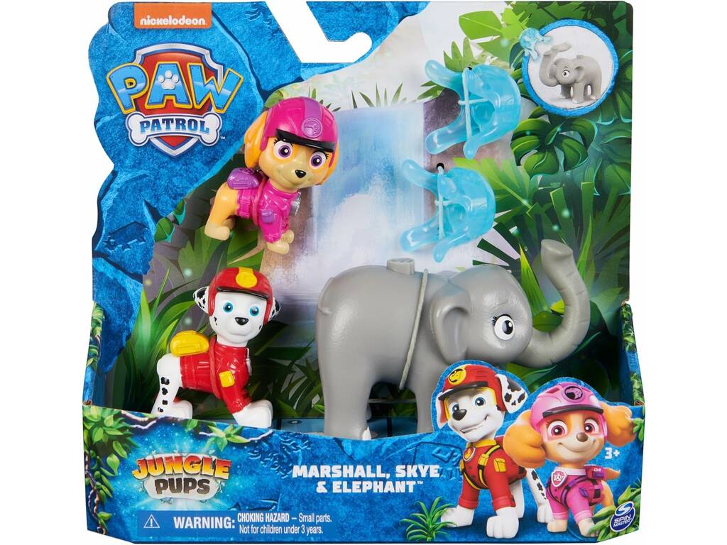 Patrulla Canina Jungle Pups Figuras Marshall, Skye y Elephant Spin Master 6068630