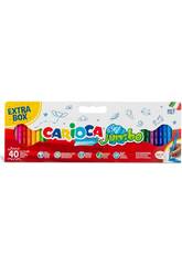 Pack di 40 pennarelli Jumbo con punta Maxi Carioca 41258