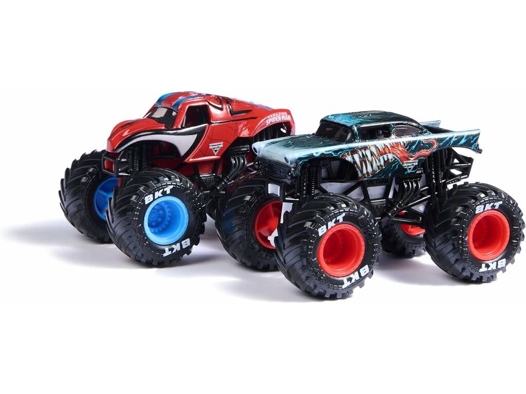 Monster Jam Marvel Pack 2 Vehículos 1:64 Spiderman VS Venom Spin Master 6071942