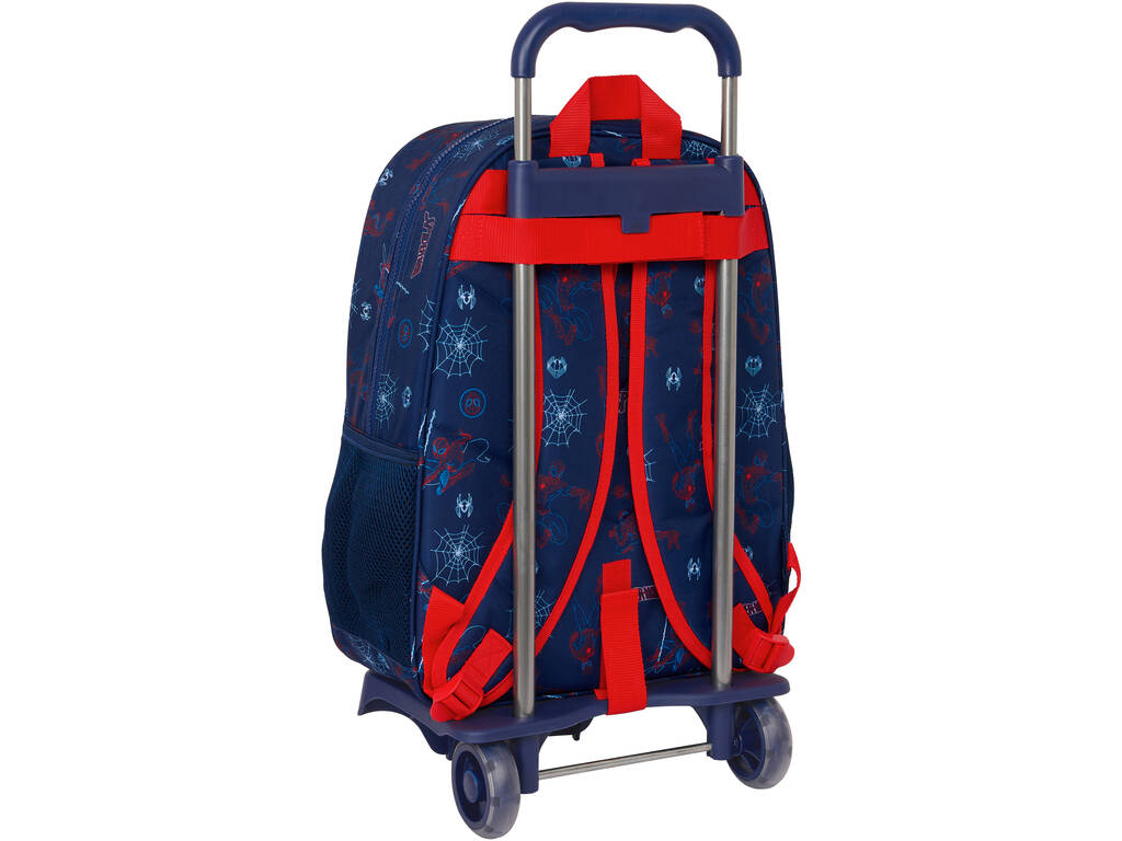 Mochila 180 com Carrinho 905 Spiderman Neon Safta 612443313