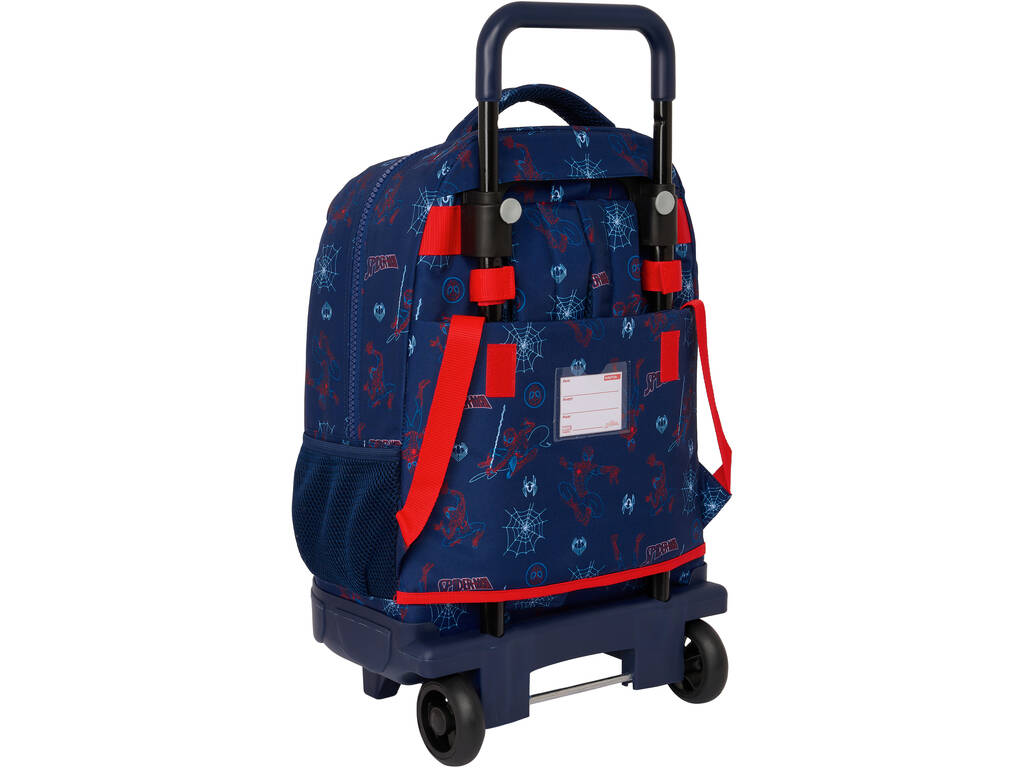 Mochila Grande com Rodas Compacta Extensível Spiderman Safta 612443918