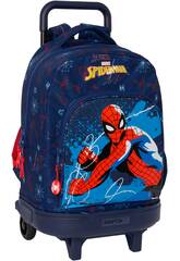 Mochila Grande con Ruedas Compact Extraible Spiderman Safta 612443918