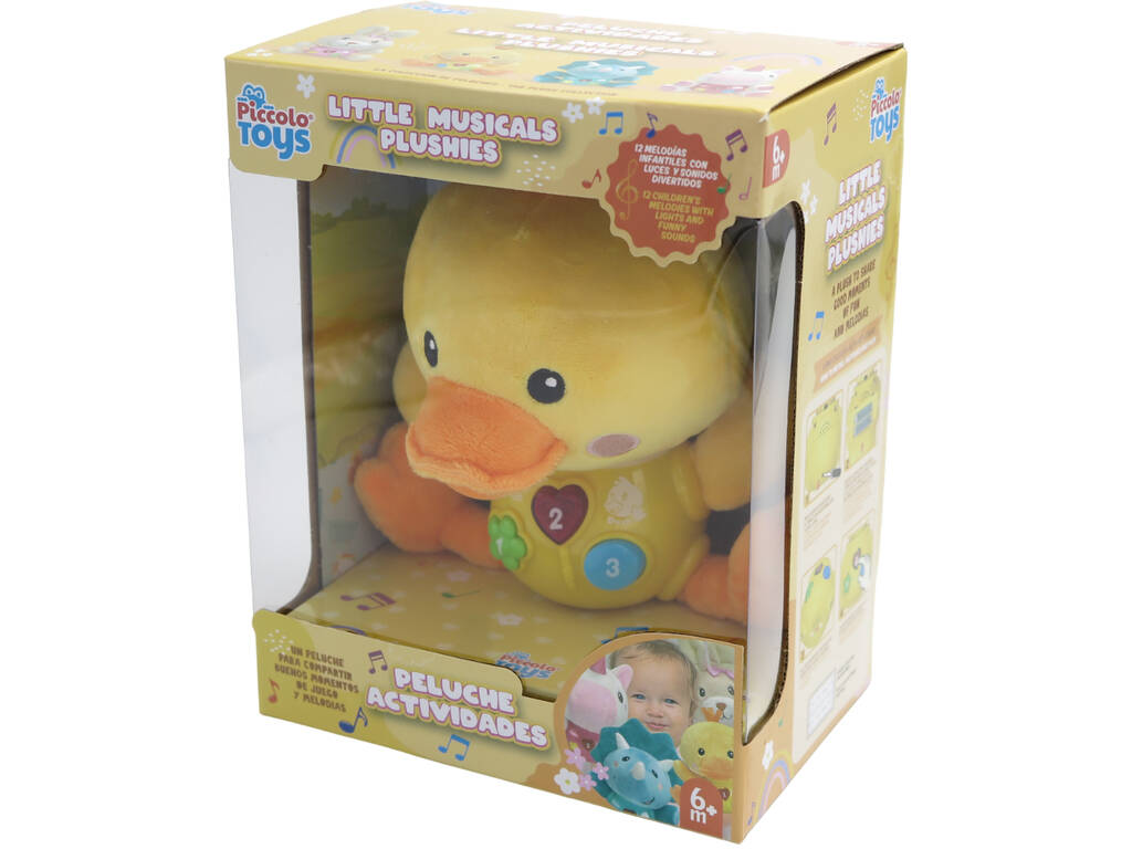 Canard en peluche 17,5 cm avec lumières et sons par Pelucheto SL88027