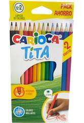 Carioca Tita Pack 12+2 Lpis de Cores Brilhantes