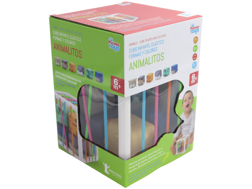 Cubo Infantil Elástico Formas e Cores Animalitos Quadrados