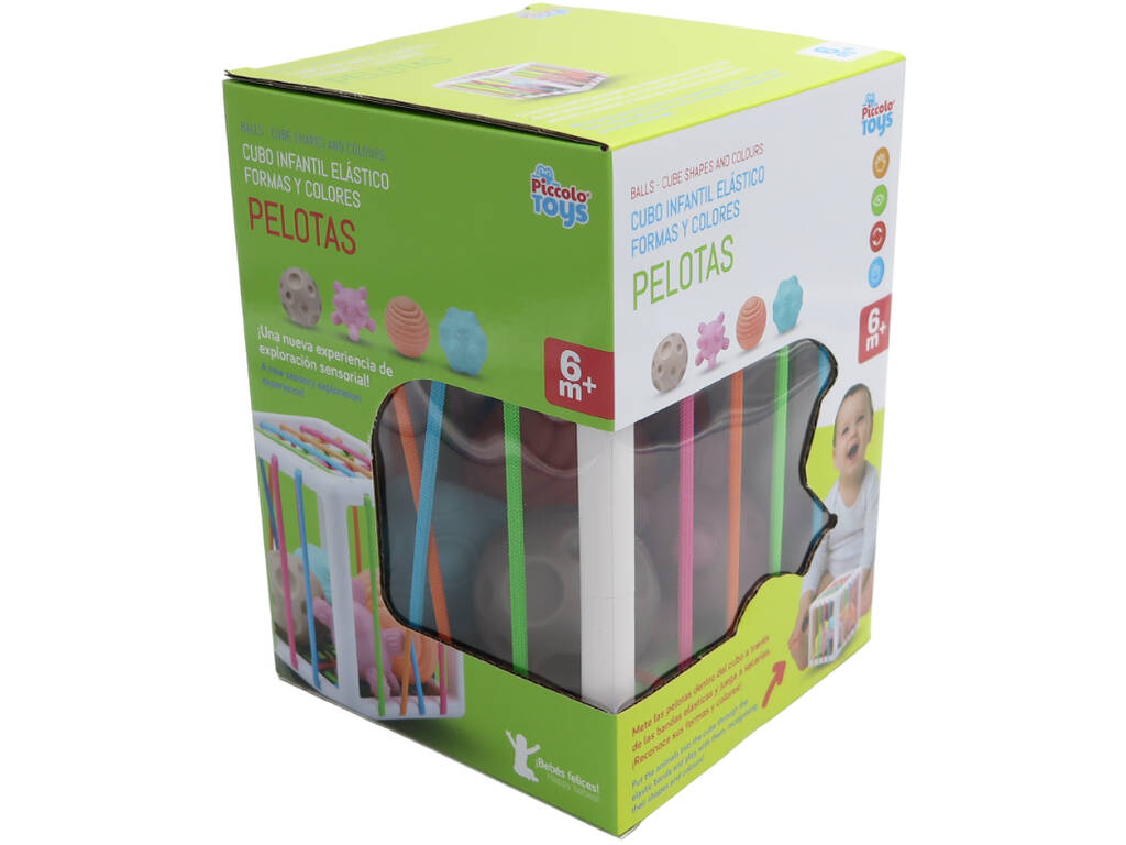 Cube élastique pour enfants Boules de formes et de couleurs