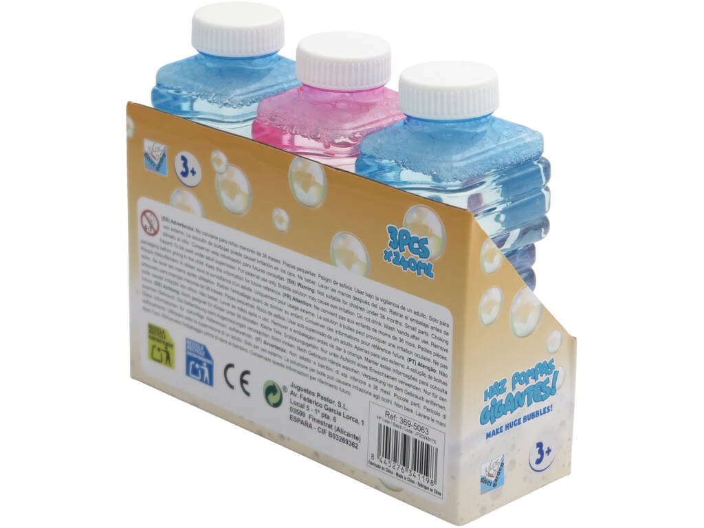 Set 3 bottiglie Liquido di bolle di sapone 240 ml