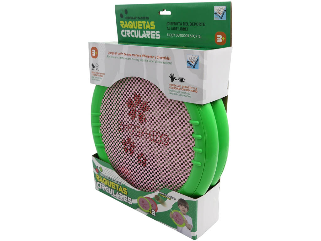 Set 2 raquettes 30 cm avec balle en caoutchouc 7 cm vert