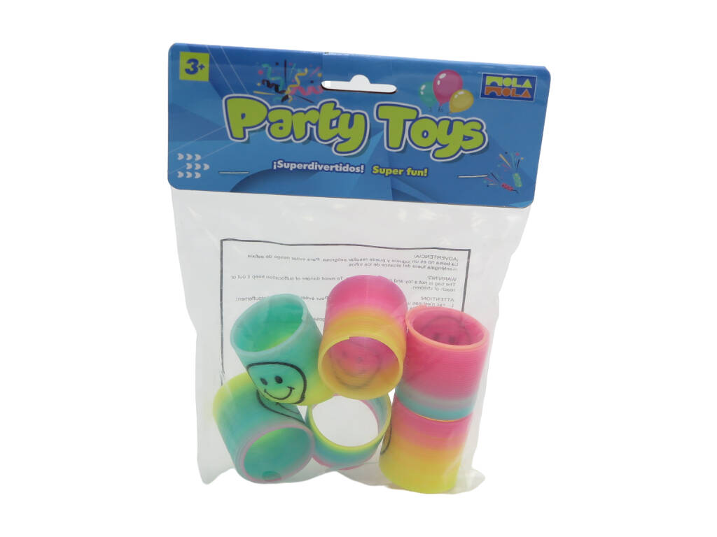 Pack com 6 mini Molas Arco-íris Party Toys