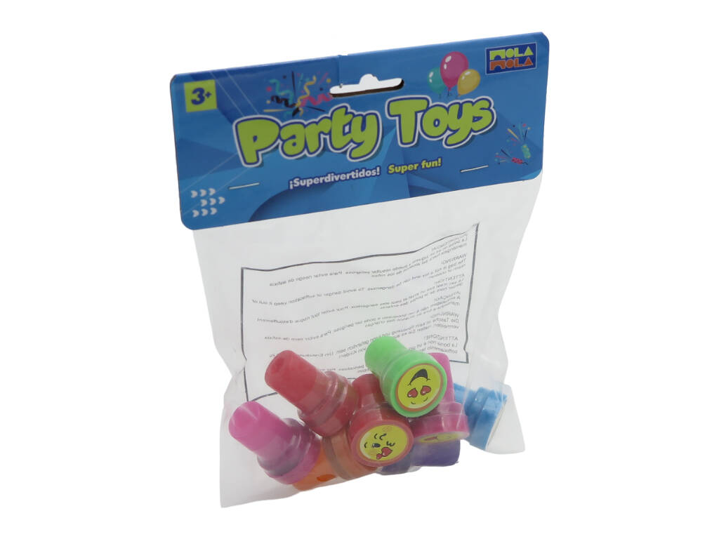 Pack con 8 timbri Emoticons Party Toys