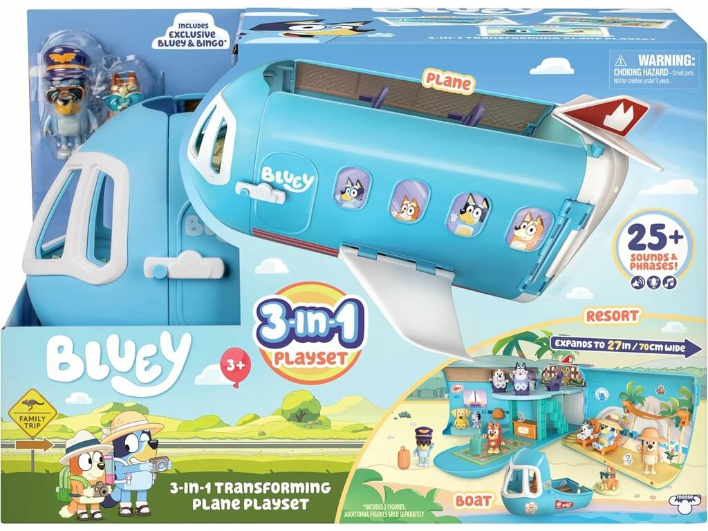 Bluey Avión 3 En 1 Famosa BLY75000