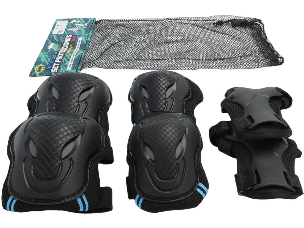 Set di protezione multisport X-Trem taglia S per bambini con gomitiere, ginocchiere e polsiere nere