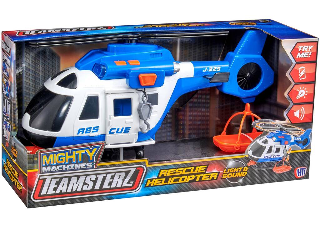 Teamsterz Helicóptero de Resgate de Polícia com Luz e Sons HTI 1416844