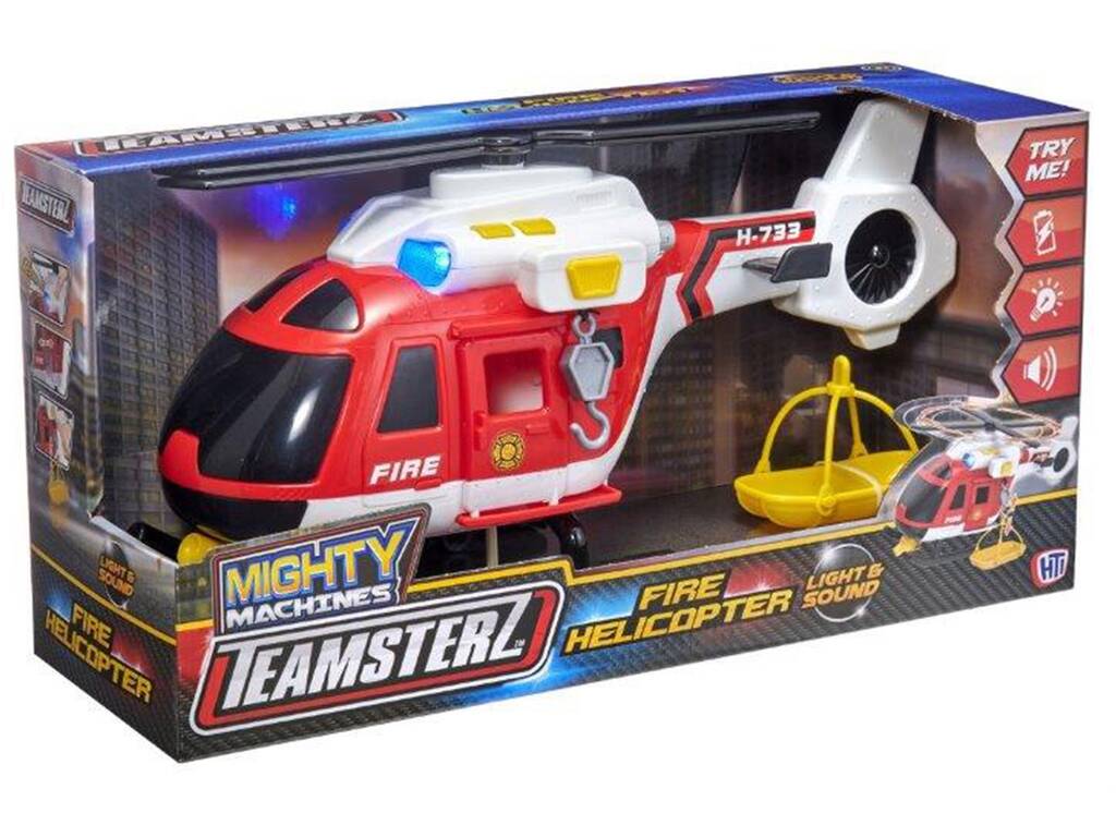 Teamsterz Helicóptero de Rescate de Bomberos con Luz y Sonidos HTI 1416845