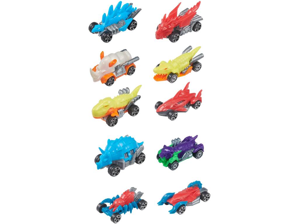 Teamsterz Pack com 10 Veículos Metal Beast Machines HTI 1417435