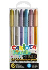 Lot de 6 stylos gel Fiorella Metallic Carioca 43363