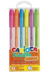 Pack 6 Bolgrafos de Gel Fiorella Neon Carioca 43365