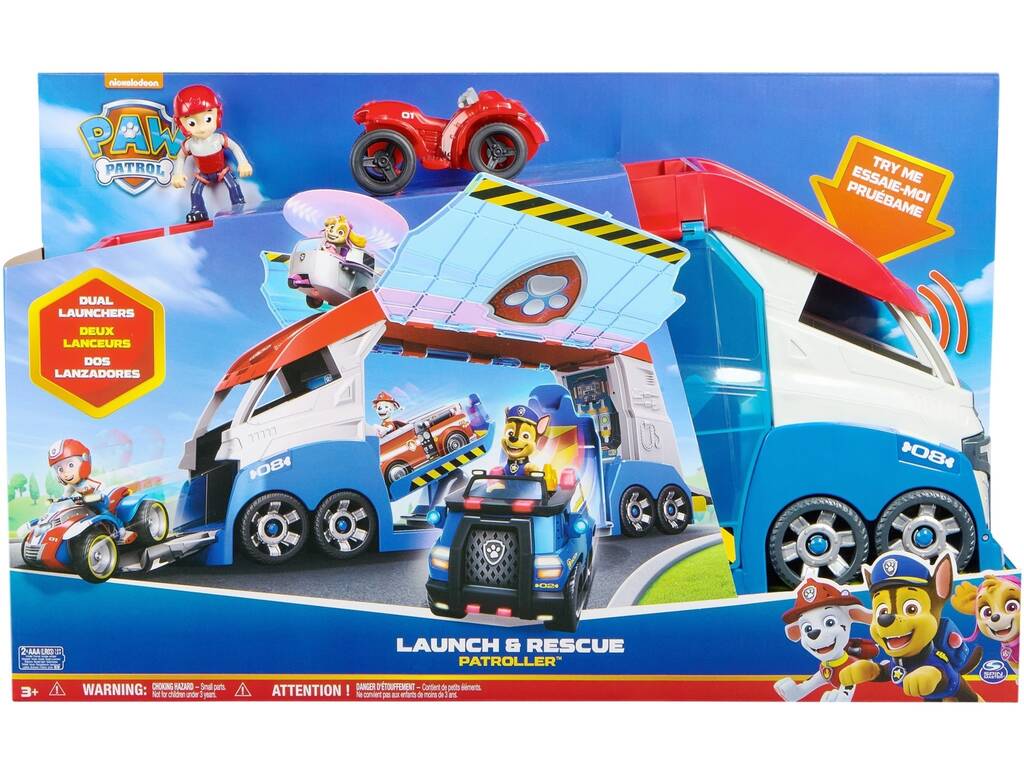 Véhicule de lancement et de sauvetage Paw Patrol Paw Patroller avec figurine Ryder et Spin Master Quad 6069338