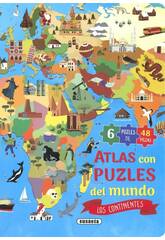 Livro Atlas Puzzle do Mundo Os Continentes