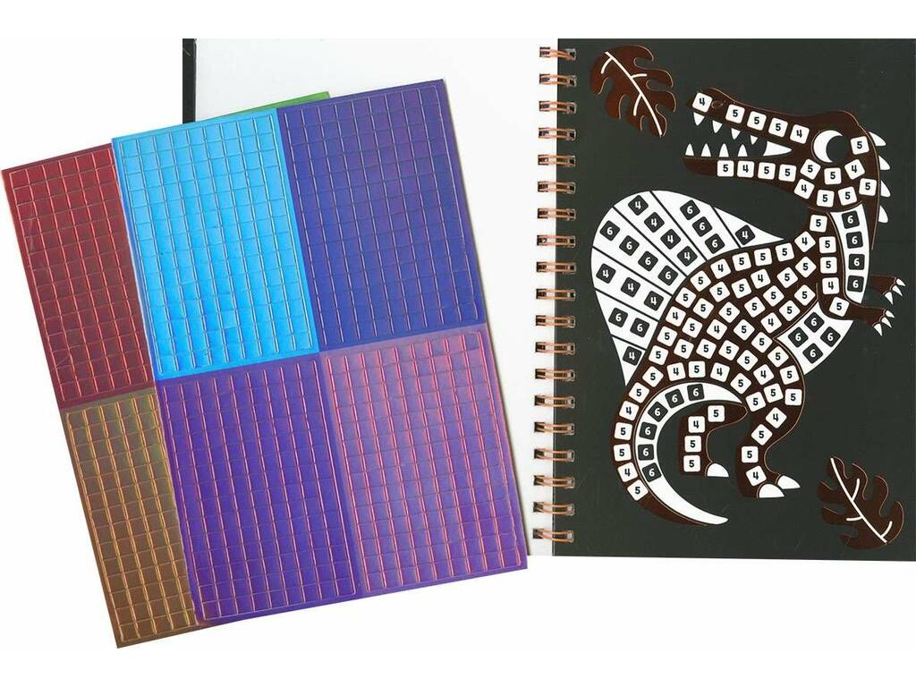 Créer et colorier des dinosaures avec le livre Bright Mosaics