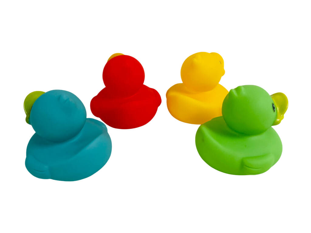 Set de 4 canards en caoutchouc colorés