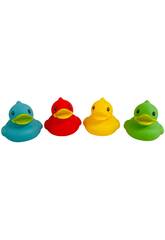 Set de 4 canards en caoutchouc colors
