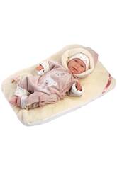 Puppe Baby Neugeborenes Lala Weinen Overall Bren von 42 cm. Llorens 74106