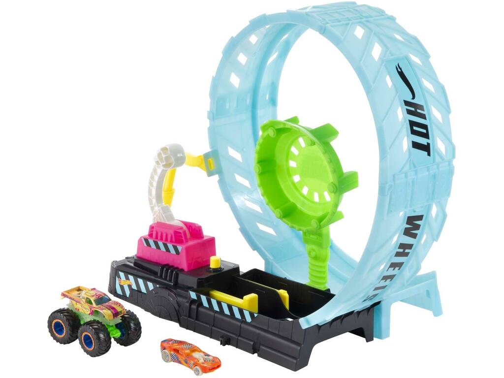 Hot Wheels Monster Trucks Glow In The Dark Sfida Looping Epico Mattel HBN02