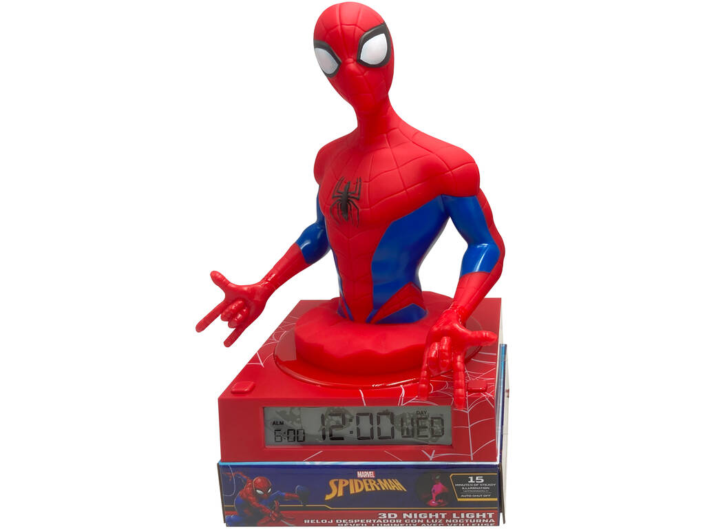 Spiderman Reloj Despertador con Luz Nocturna Kids SPD3621