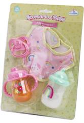 Conjunto de Acessórios para Bebés com Biberão, Babete e Chupeta