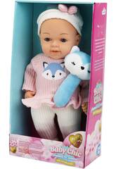 Baby Chic Baby Doll 33 cm avec Baby Animal Toy bleu