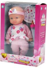 Poupe mangeuse de bbs Pyjama rose 22 cm avec biberon