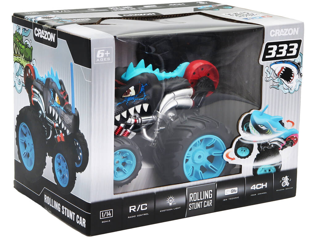 Coche Radio Control Crazon Rolling Stunt Car Cocodrilo Negro