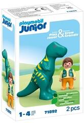 Playmobil Junior figurine garon et dinosaure 71892