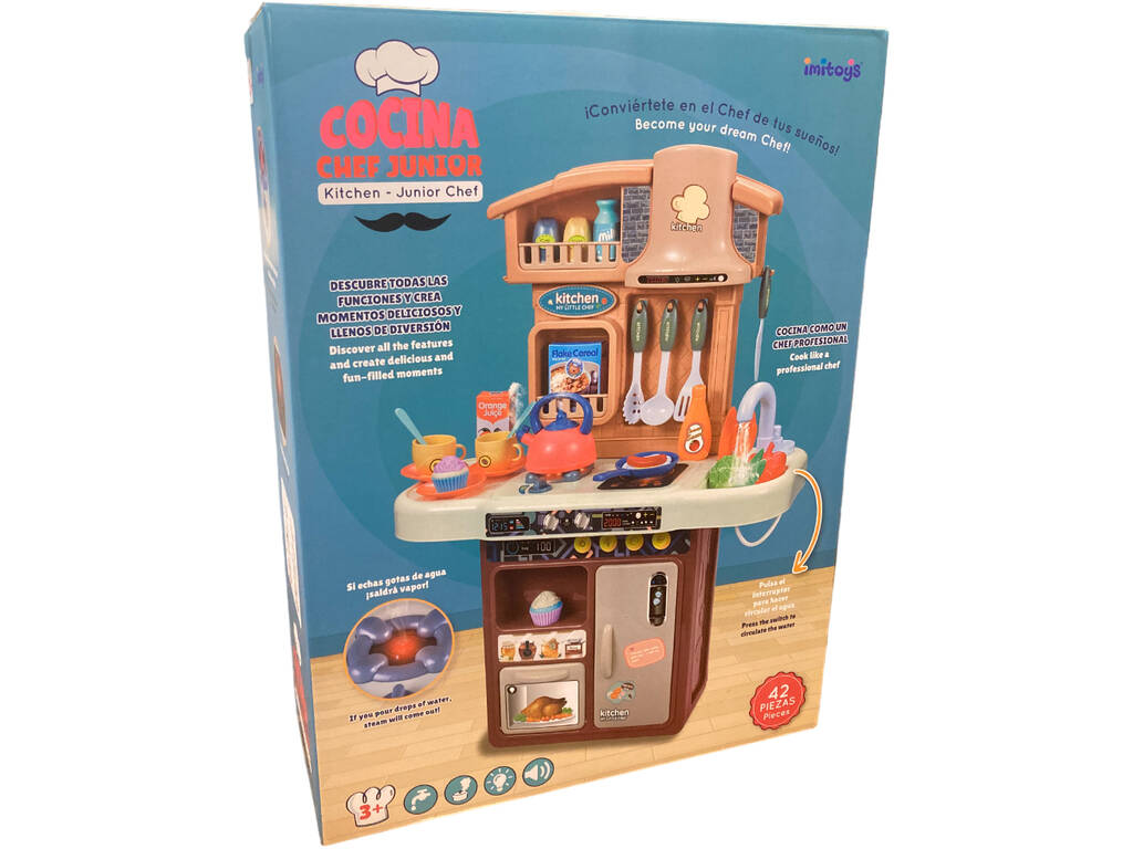 Cuisine Junior Chef avec robinet d'eau, lumière, sons et accessoires