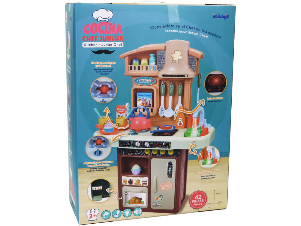 Cucina Chef Junior con rubinetto dell'acqua, luci, suoni e accessori