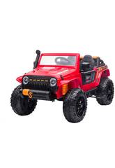 Voiture dcapotable tout-terrain rouge 12V  4 vitesses avec radiocommande